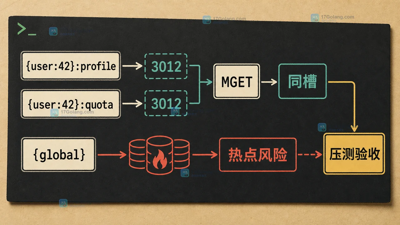 Redis Cluster CROSSSLOT 怎么定位：哈希槽、Key Tag 与批量命令验收
