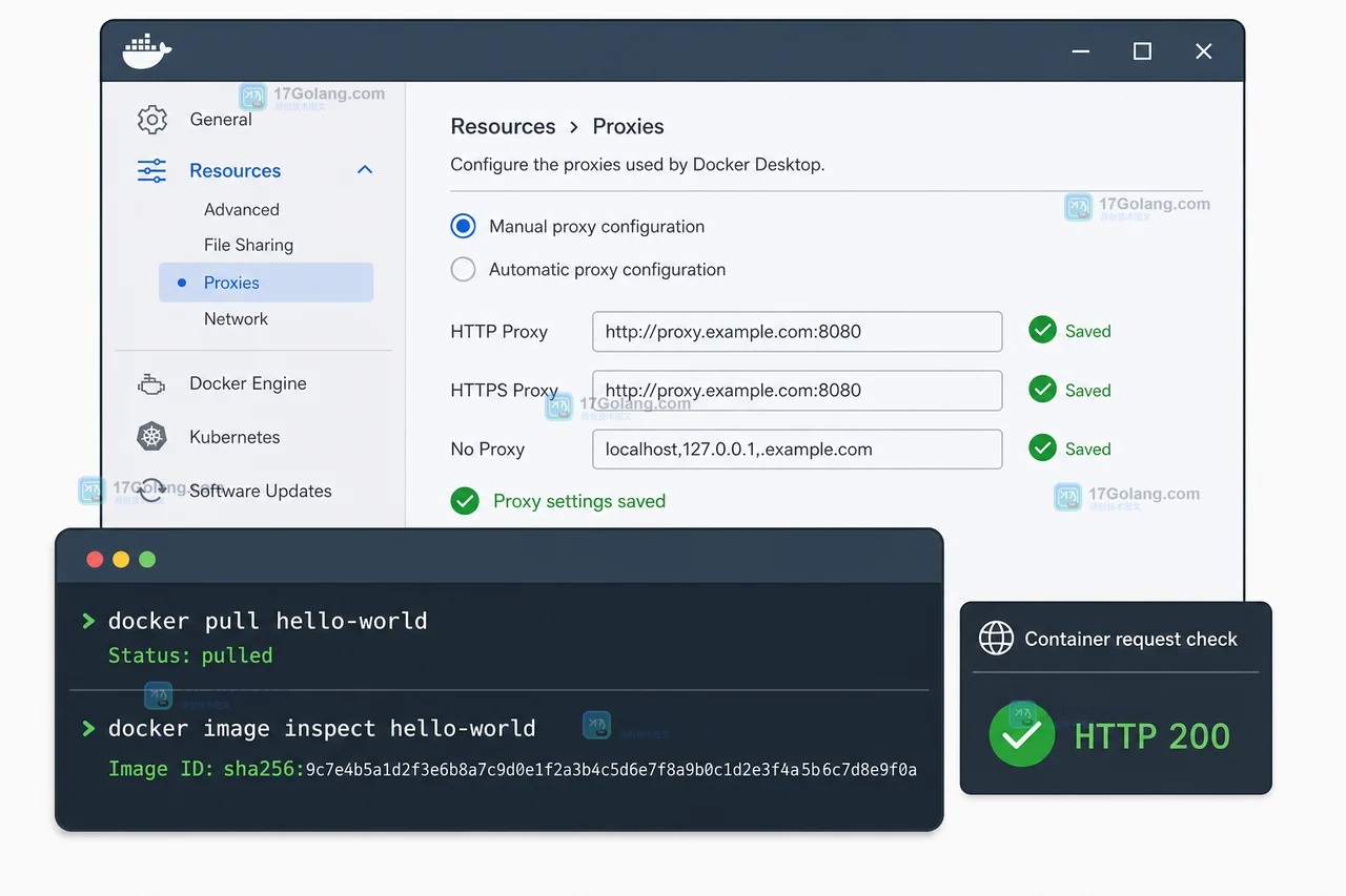 Docker Desktop 怎么配置代理：代理入口、继承规则与连通性核对