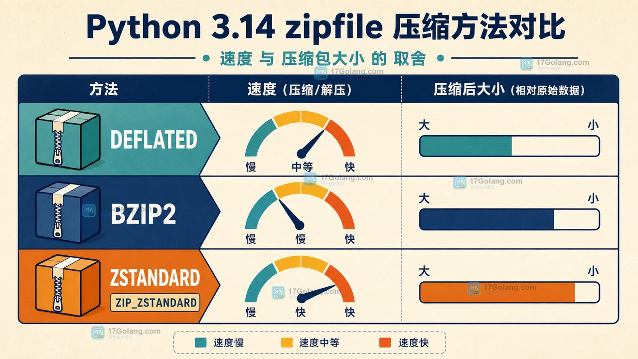 Python 3.14 zipfile 的 Zstandard 压缩怎么选：压缩级别、兼容版本与解压检查