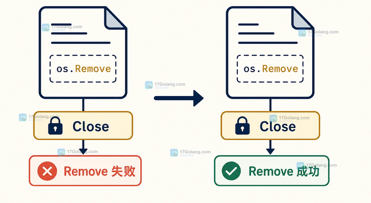 Go 临时文件为什么删不掉：CreateTemp、Close 与 Windows 文件占用边界