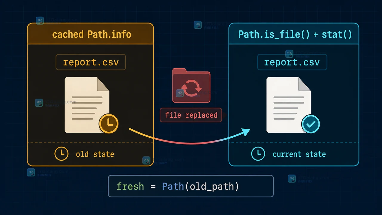 Python pathlib.Path.info 有什么用：文件类型缓存、stat 刷新与批量扫描性能