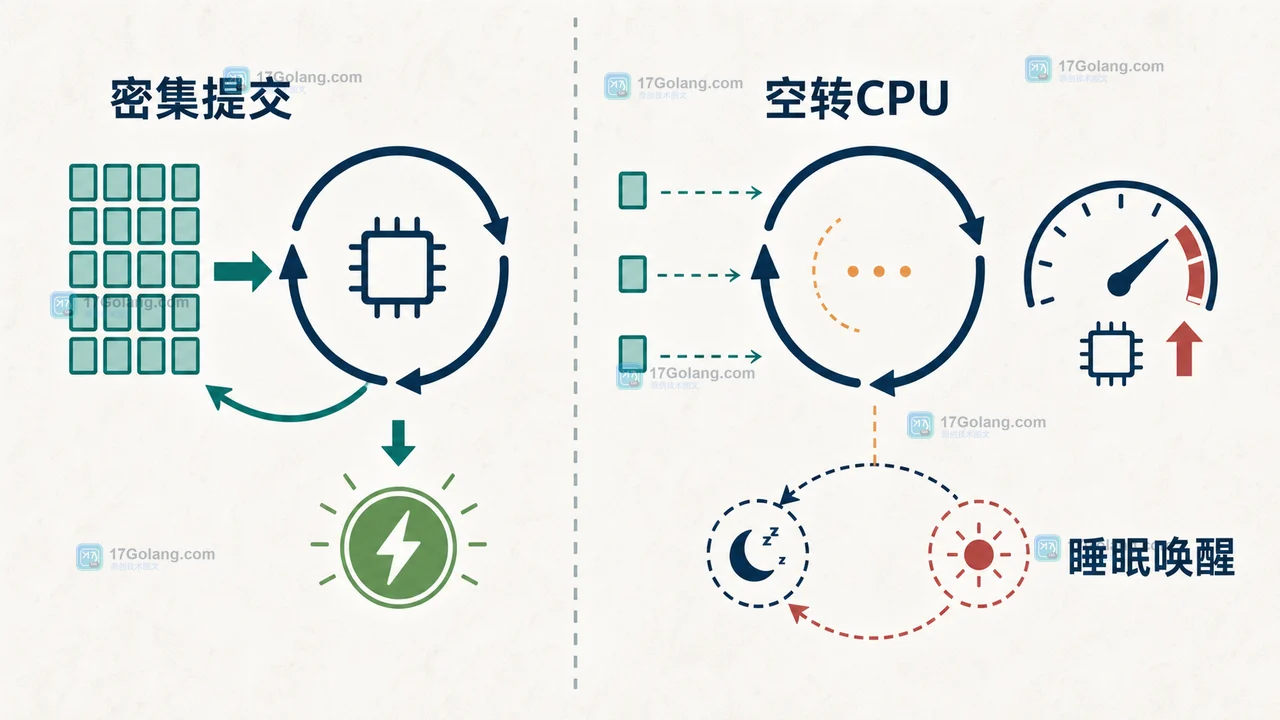 Linux io_uring 多队列提交怎么核对：SQPOLL、提交批次与空转 CPU 边界