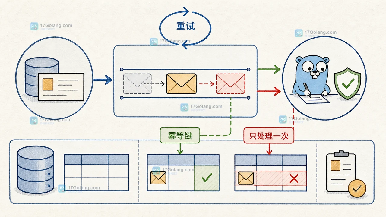 Go 数据库事务如何处理提交后副作用：Outbox、重试边界与幂等消费