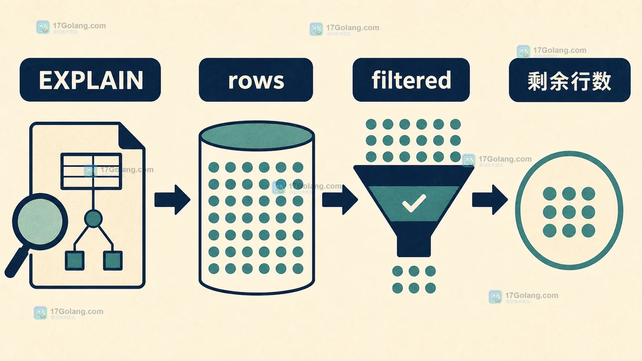 MySQL EXPLAIN 中 rows 与 filtered 共同估算剩余订单行的逻辑链路