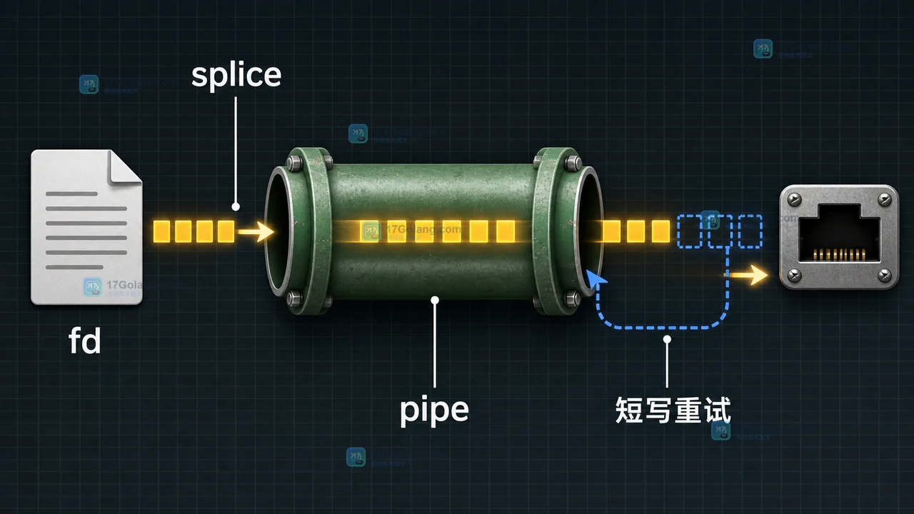 Linux splice 通过 pipe 连接文件和 socket 并用 strace 验收短写的工程示意