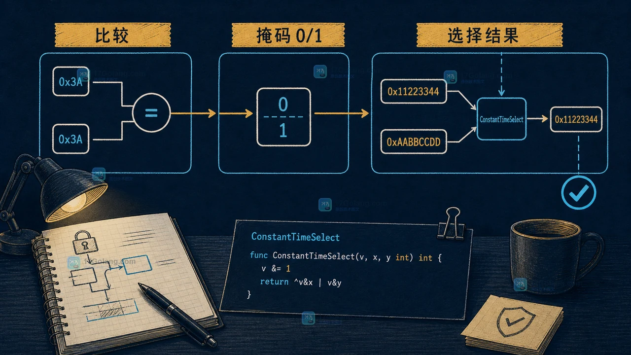 Go crypto/subtle.ConstantTimeSelect 怎么避免分支泄露：常量时间条件选择的使用边界