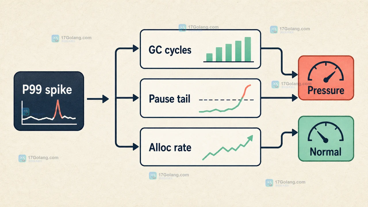 Go runtime/metrics 怎么定位 GC 压力：采样指标、时间窗口与误判排除