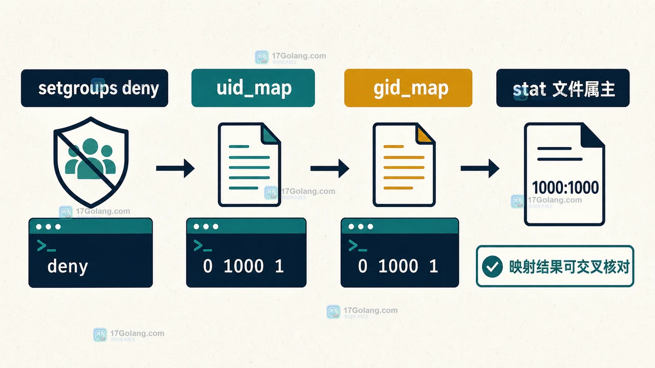Linux user namespace 怎么判断权限映射是否生效：uid_map、gid_map 与容器内核边界