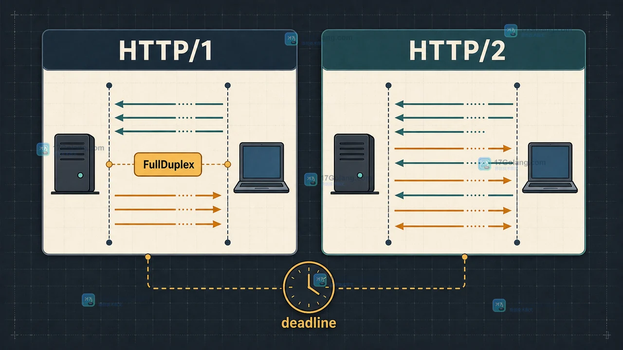 HTTP/1 和 HTTP/2 的 FullDuplex 能力、ResponseController 调用点与 deadline 边界
