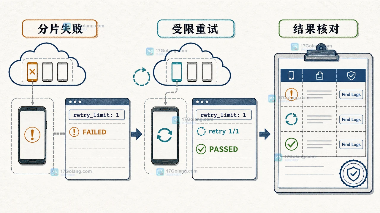 Device Run 分片失败后按可重复条件自动重试并汇总日志的验收示意