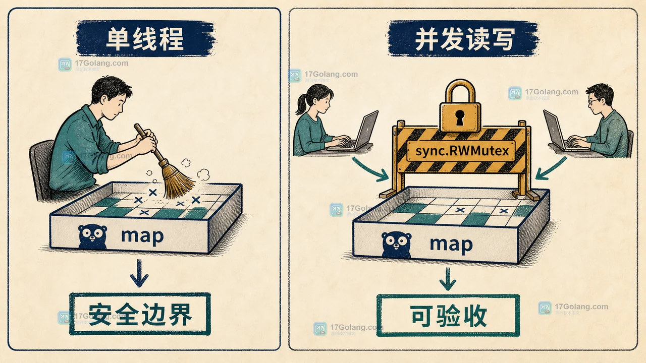 Go maps.DeleteFunc 怎么安全删掉不合格键：遍历语义、判定副作用与并发边界