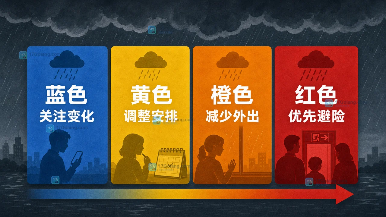 暴雨预警蓝黄橙红怎么区分：降雨标准、出行判断与避险提醒