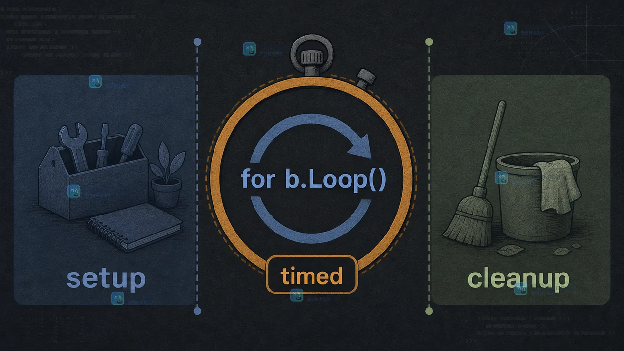 testing.B.Loop 基准测试的准备区、计时循环和清理区边界