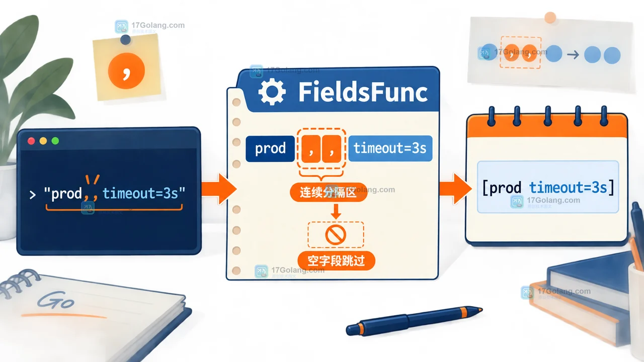 Go strings.FieldsFunc 为什么会丢空字段：分隔规则与自定义解析边界