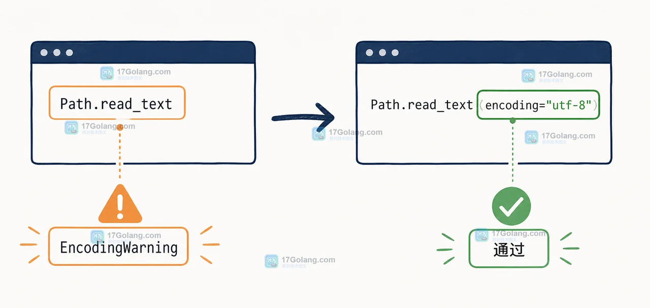 Python pathlib.Path.read_text 编码陷阱：默认编码与显式 UTF-8 的跨平台验证