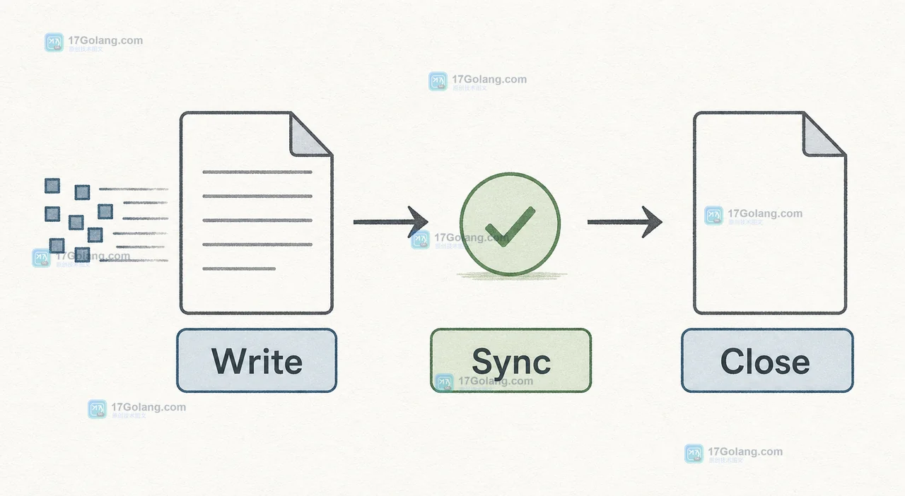 Go os.File 从 Write 到 Sync 再到 Close 的文件数据生命周期与错误返回路径