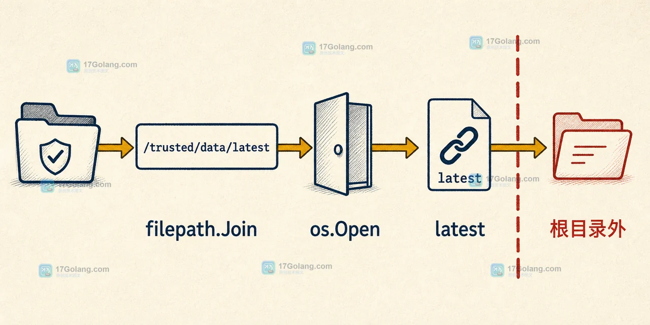 Go os.Root.Open 如何限制相对路径：不跟随符号链接穿越文件根