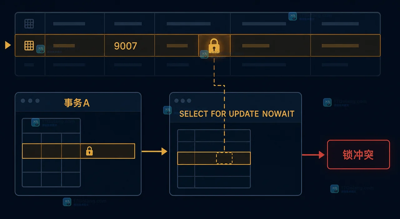 MySQL 8.0 SELECT FOR UPDATE NOWAIT 怎么避免排队：锁冲突返回与事务回滚边界