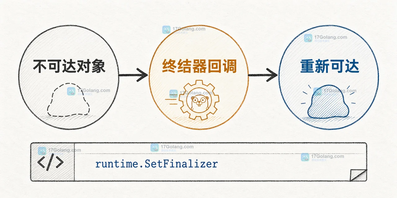 SetFinalizer 从不可达对象进入终结器回调并重新可达的状态变化