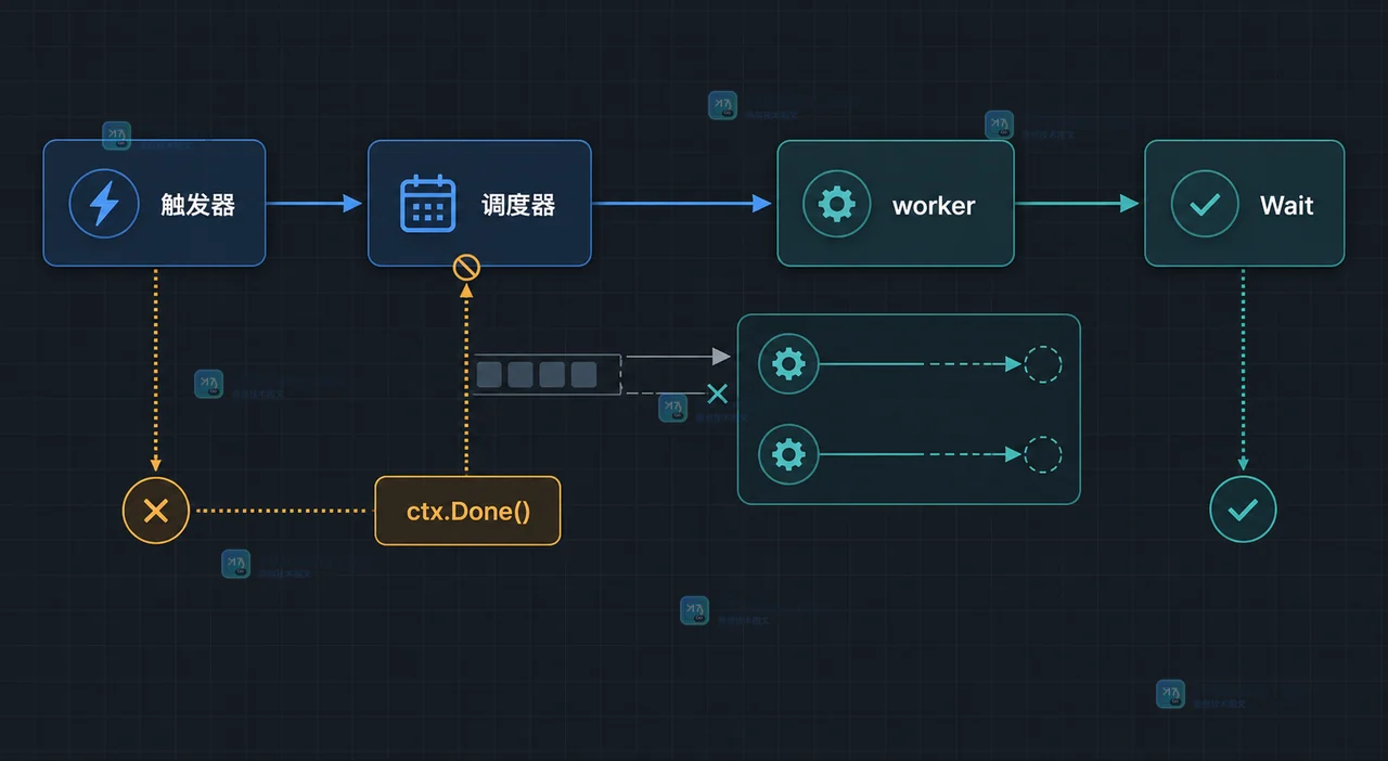 Go 自动化任务怎样用 context 传递取消：触发、排队与收尾边界
