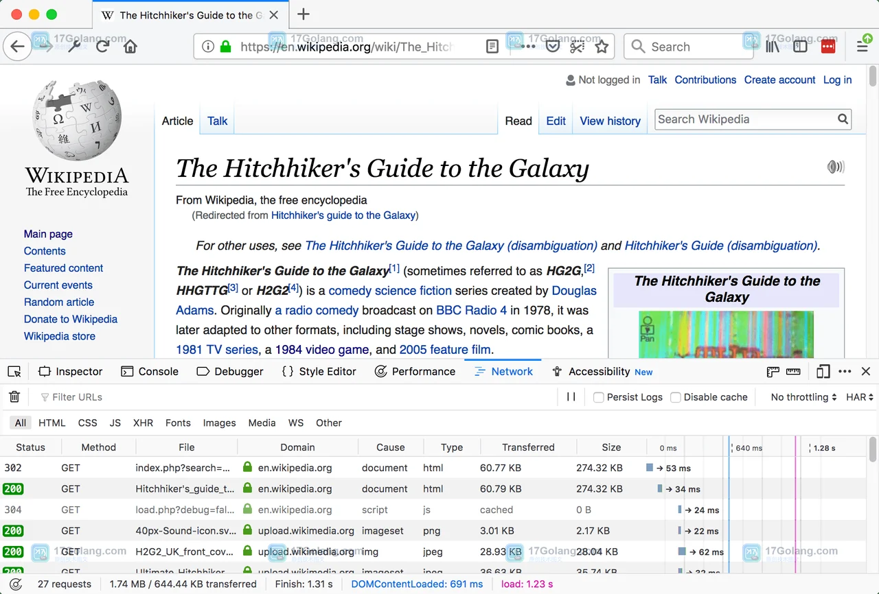 Firefox Network Monitor 真实界面，展示请求列表、筛选工具栏和网络监控面板