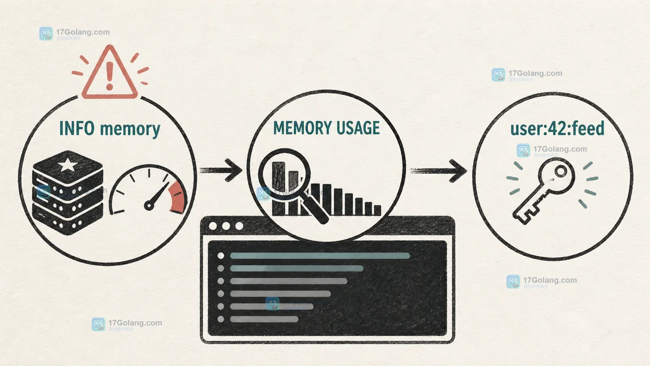 Redis MEMORY USAGE 怎么定位单个键的内存膨胀：SAMPLES、集合成员与处置顺序