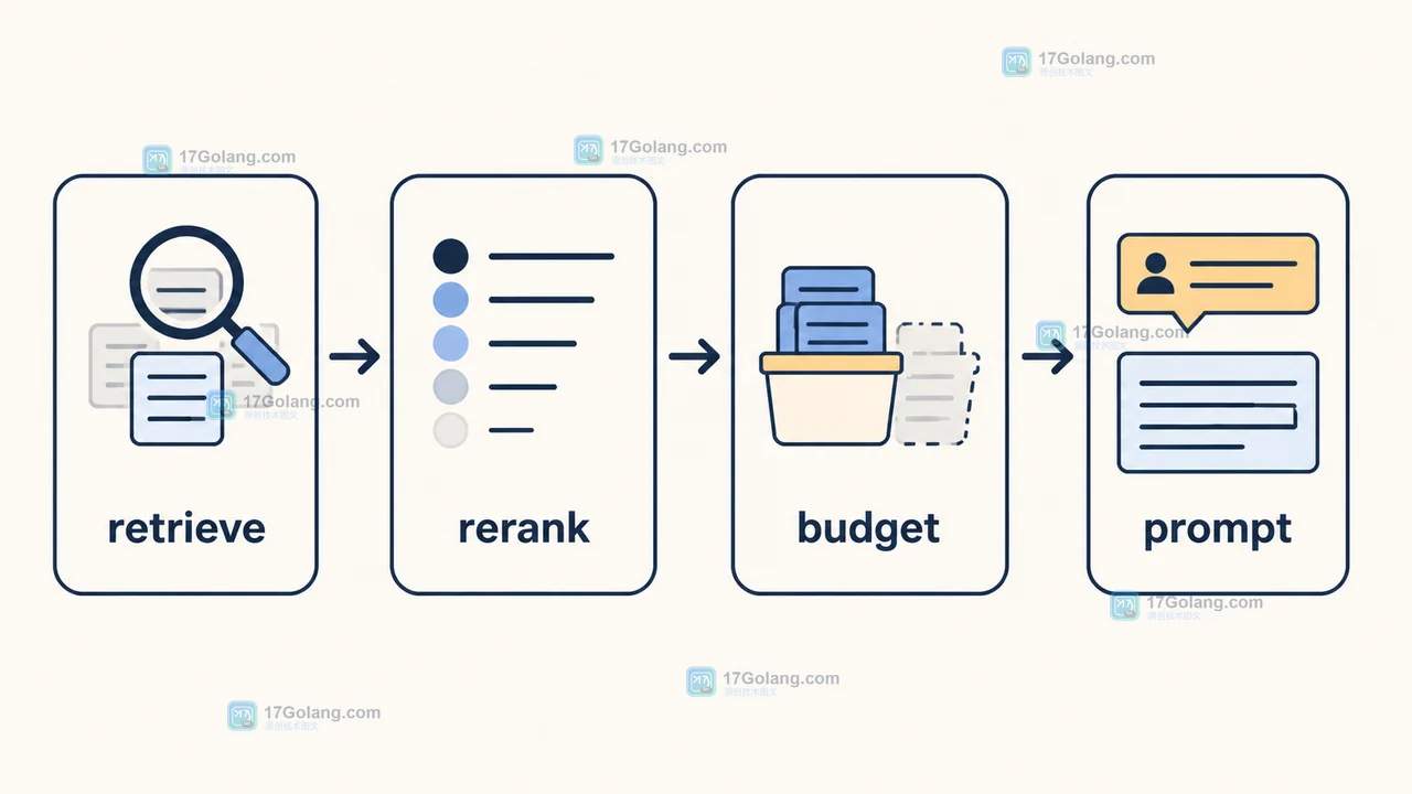 RAG 从 retrieve 到 rerank 再到 budget 和 prompt 的上下文数据路径