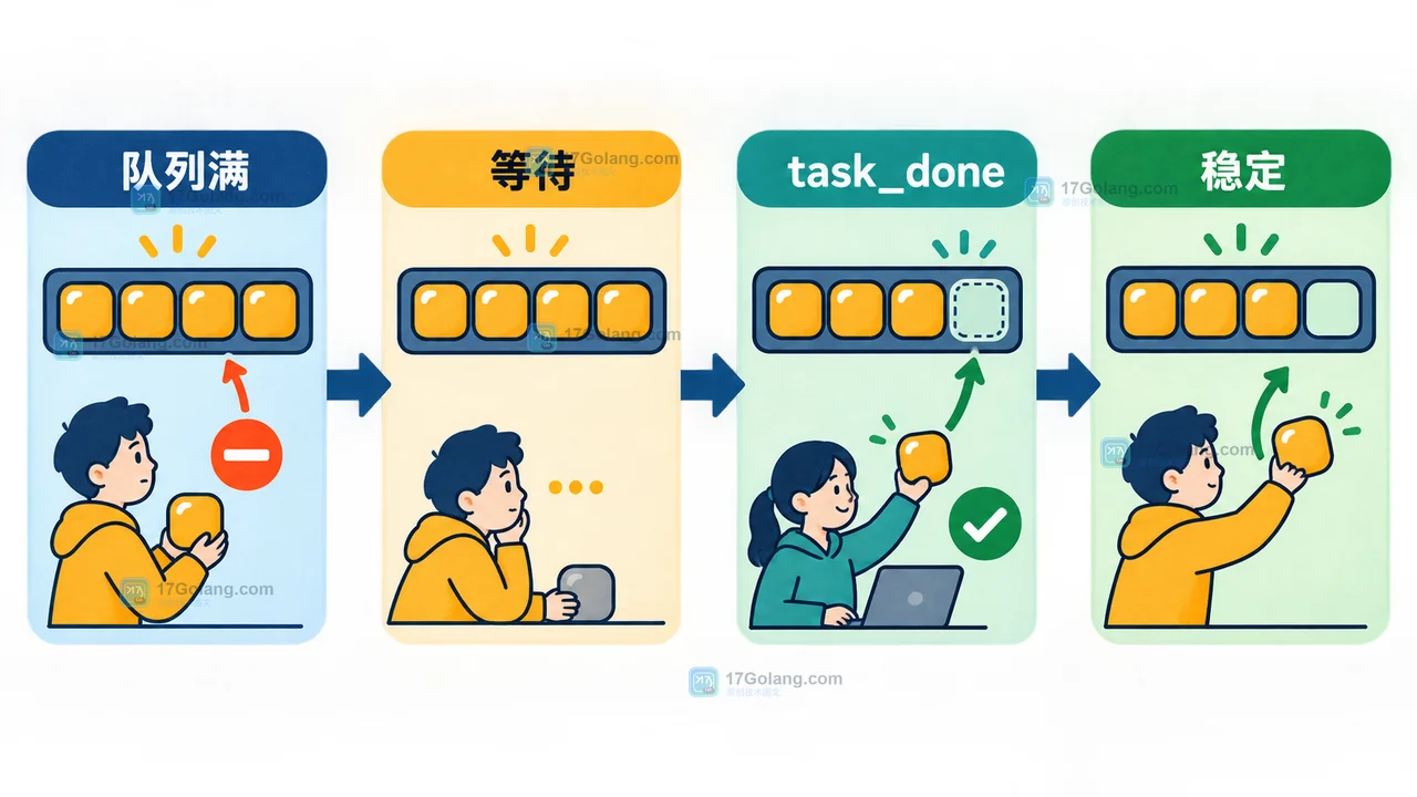 Python asyncio.Queue 给本地模型推理加背压：为什么任务堆积会挤爆显存