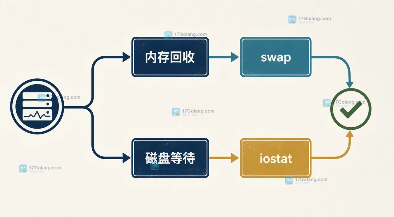 Linux vmstat 如何分辨内存抖动与磁盘等待：si、so、wa 与复测顺序