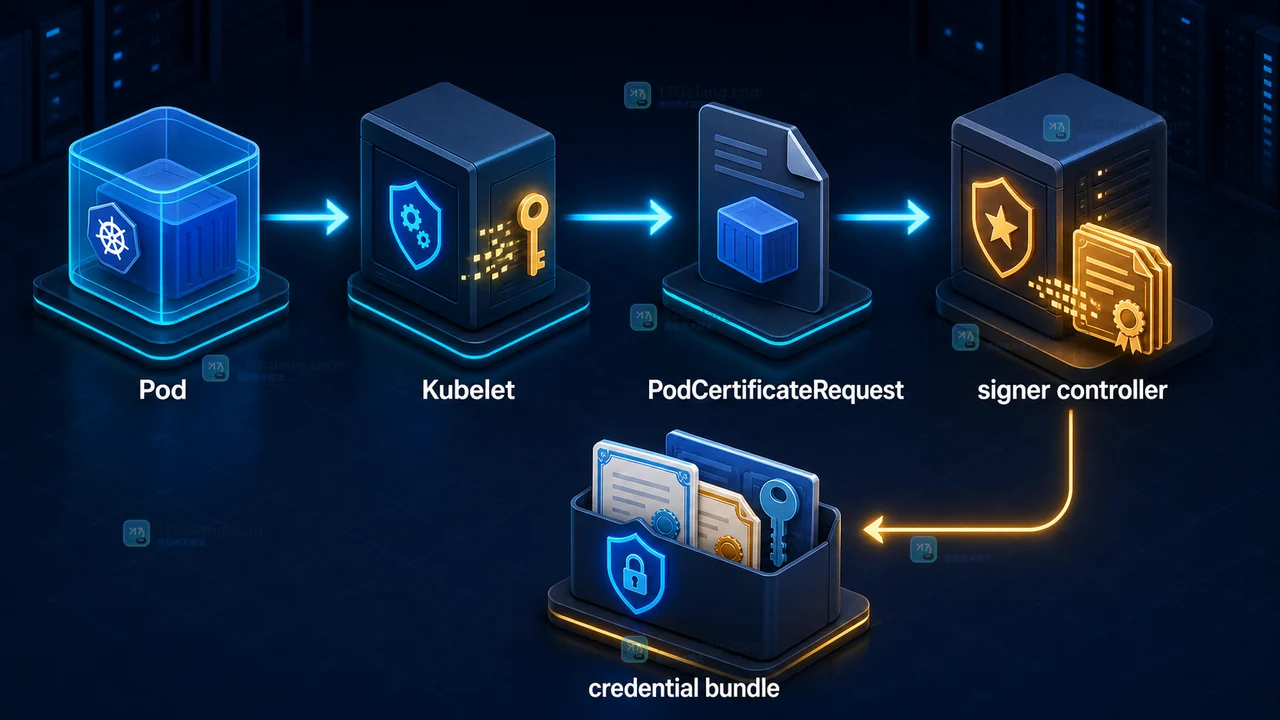 Kubernetes 1.37 Pod Certificates 怎么落地：签发接口、轮换信号与节点侧验收