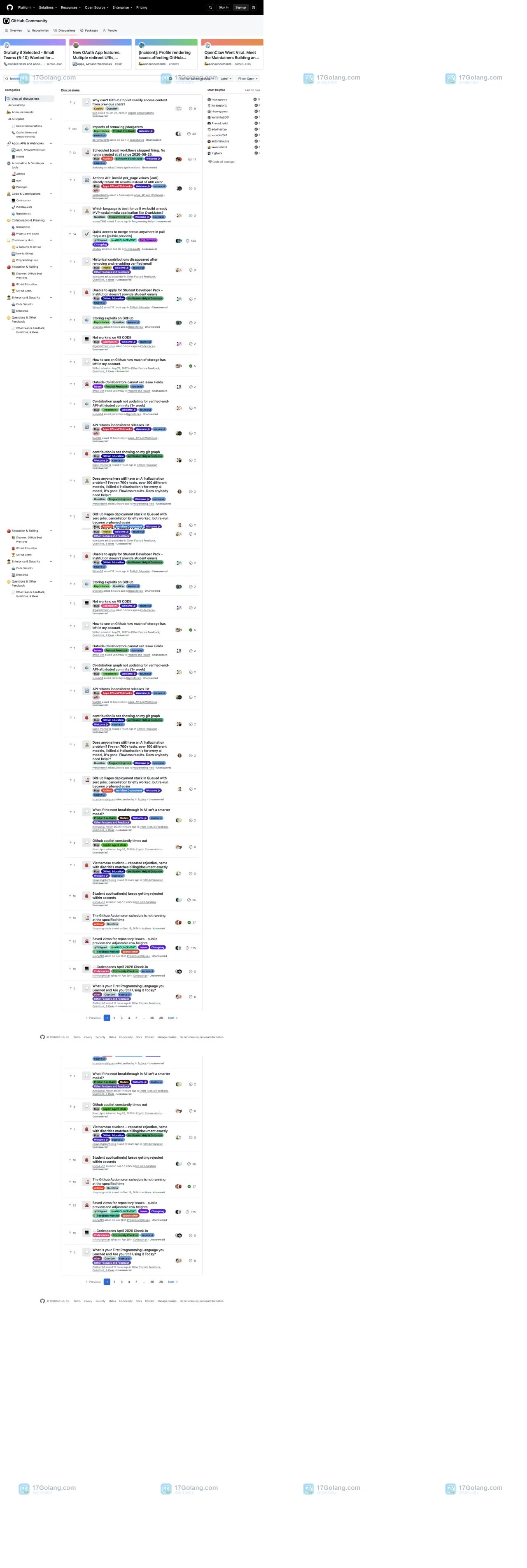 GitHub 网页如何查看仓库的 Discussions 分类与置顶规则：从 Discussions 入口到分类页核对
