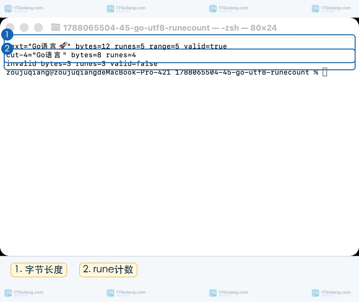 Go unicode/utf8.RuneCountInString 怎么判断字符数：字节长度、中文文本与截断边界