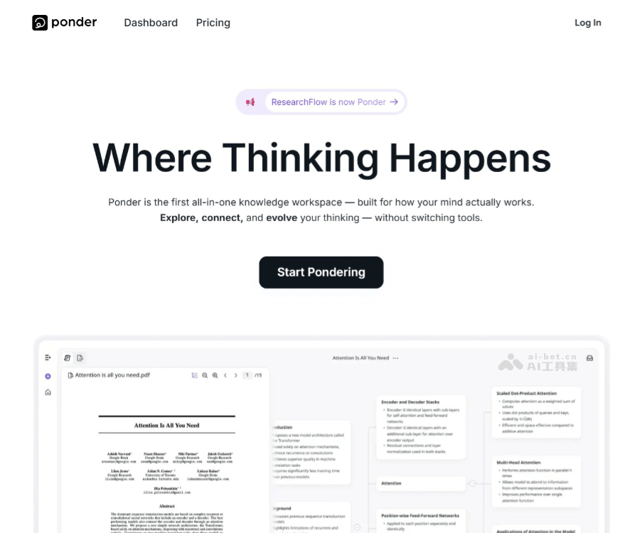 Ponder AI评测：智能知识管理与思维导图工具，助力深度思考与知识资产化