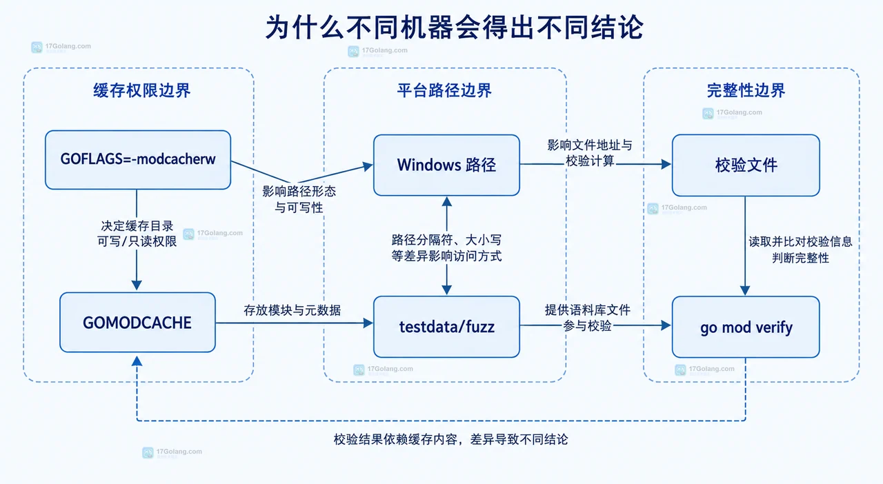 Go cmd/go 的 fuzz_modcache 测试为什么会抖动：模块缓存与测试隔离边界