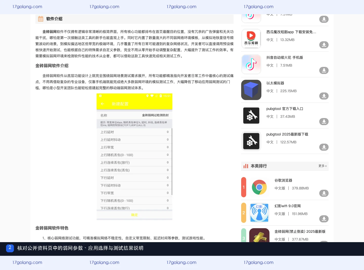 金砖弱网如何设置参数并查看测试结果？功能入口与使用边界