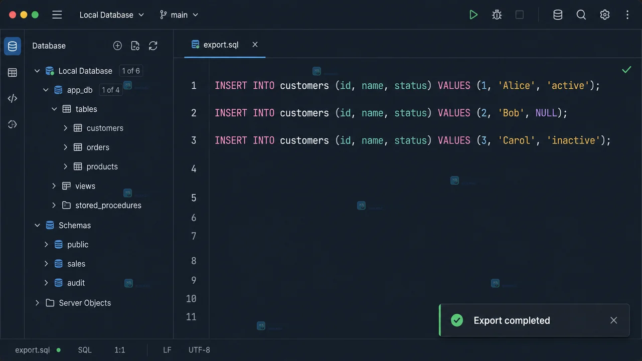 DataGrip 怎么把查询结果导出成 INSERT 语句