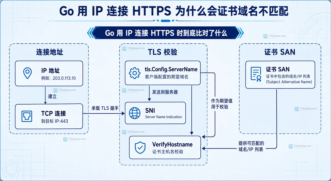 Go 用 IP 连接 HTTPS 为什么会证书域名不匹配