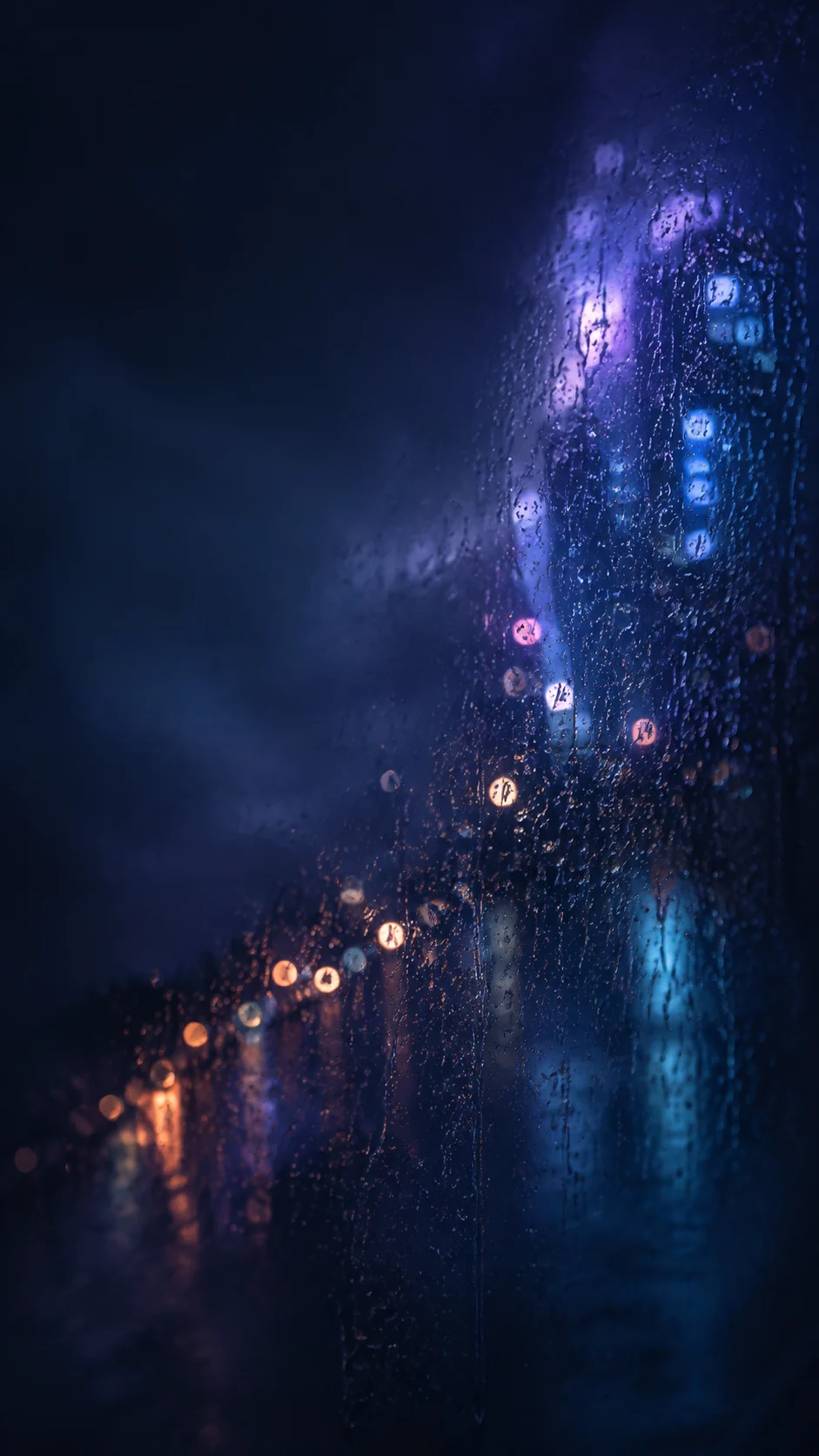 雨窗霓虹光斑手机壁纸怎么做柔和虚焦