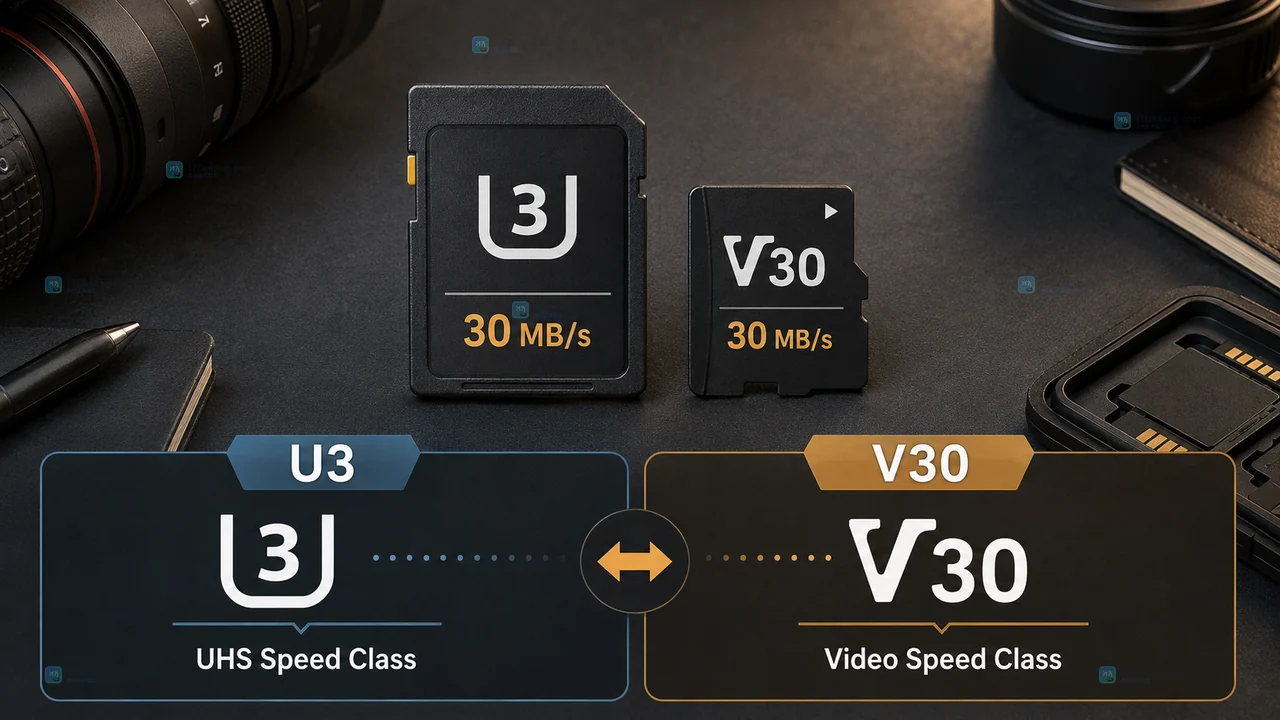 相机存储卡上的 U3 和 V30 标识有什么区别