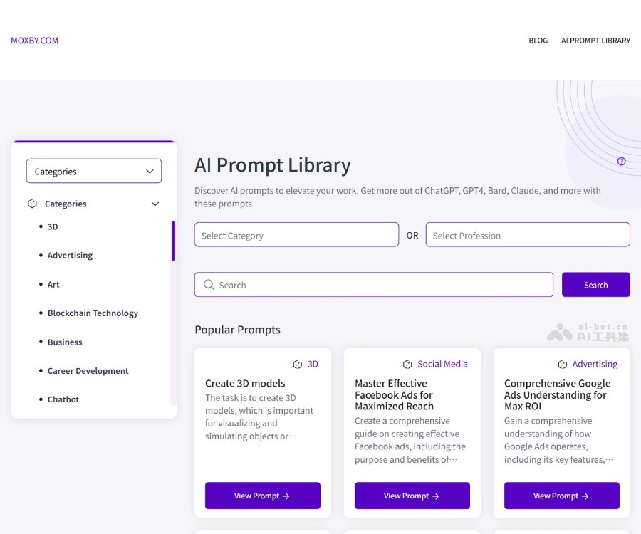 AI Prompt Library：免费AI提示词库，助力ChatGPT高效创作与营销