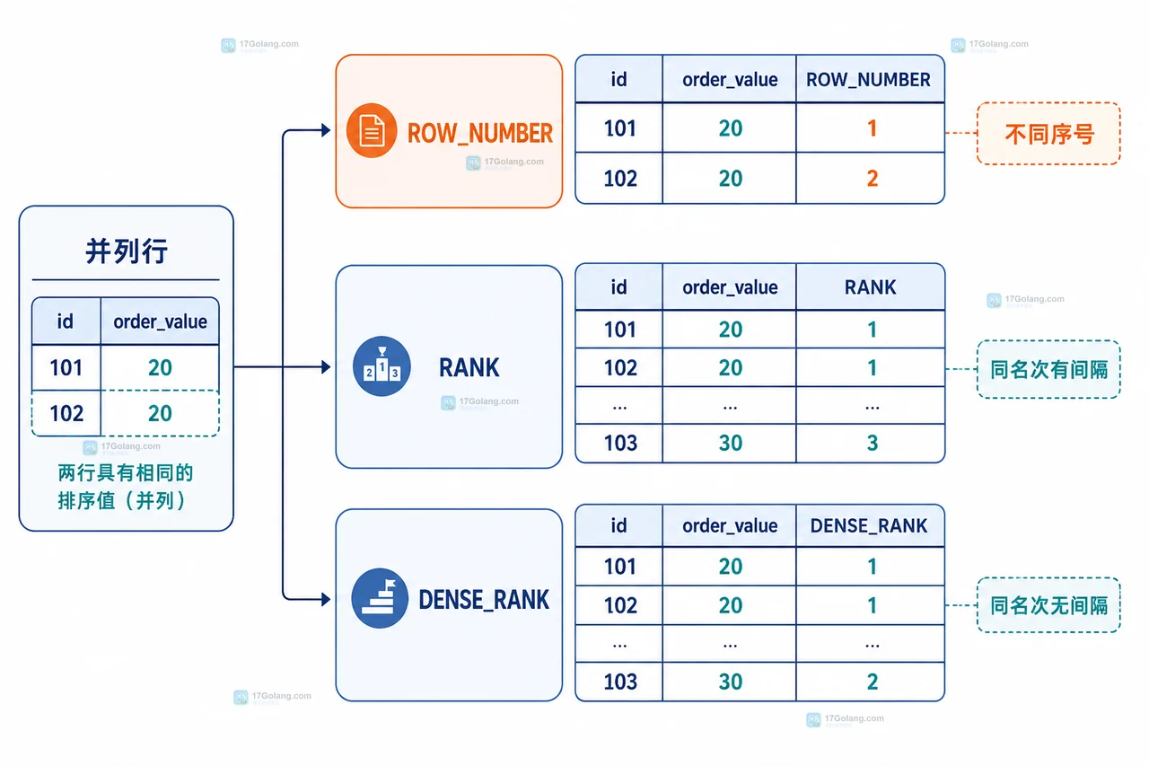 MySQL 窗口函数排序并列时怎么只保留一条结果