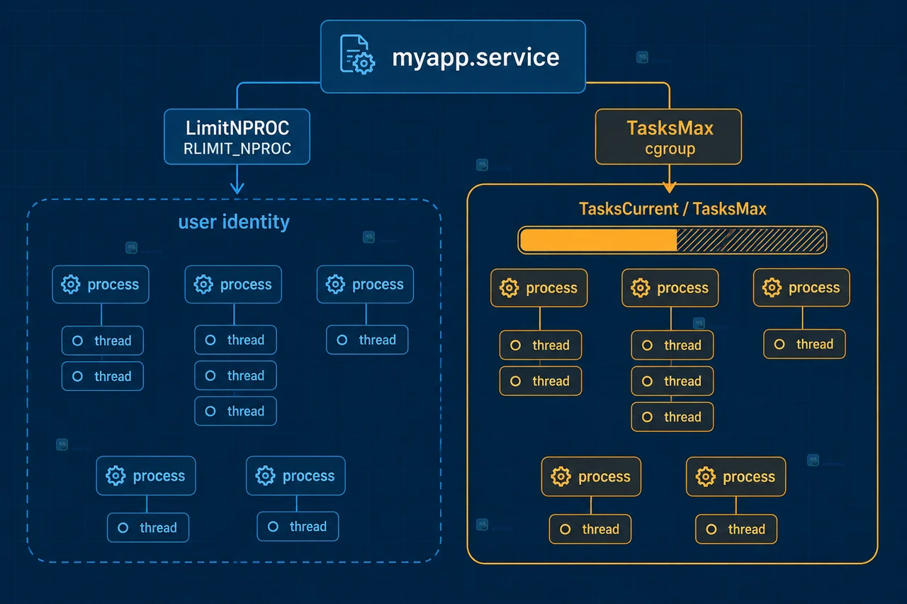 Linux systemd 服务怎么限制打开文件数和进程数