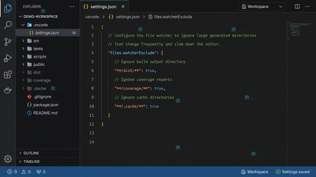 VS Code 大文件搜索变慢时怎么设置排除目录