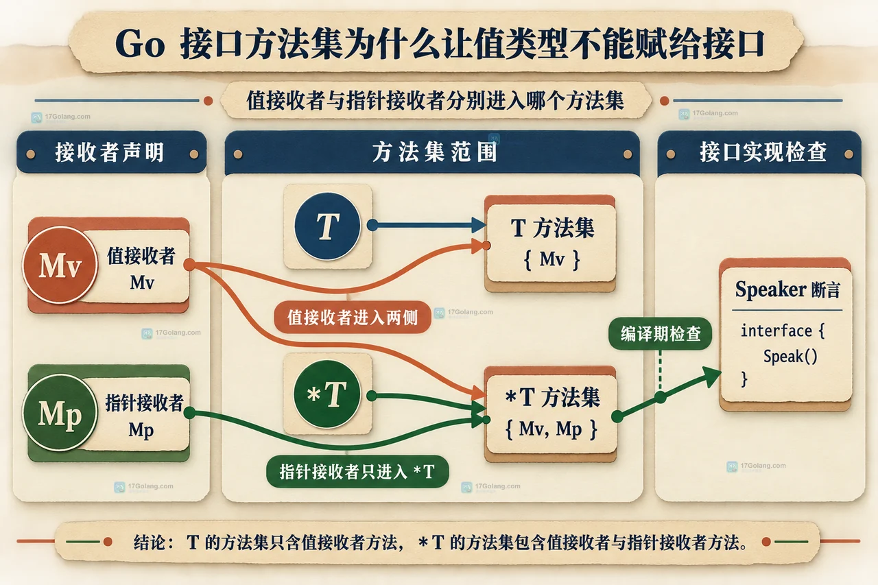 Go 接口方法集为什么让值类型不能赋给接口
