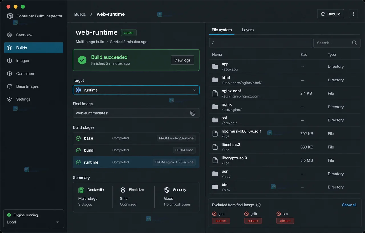 Docker 多阶段构建怎么把调试工具排除在最终镜像
