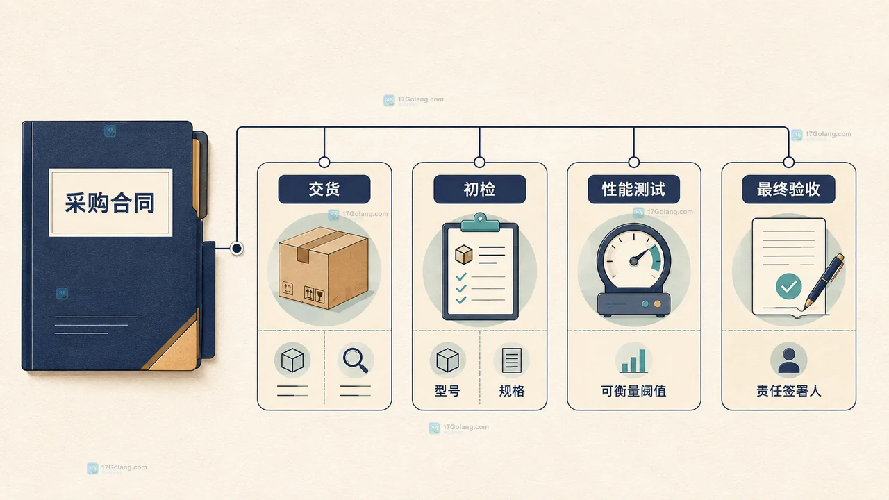 企业采购验收从合同标准到收货凭证、检验数据、异议通知、整改记录和验收单的证据链