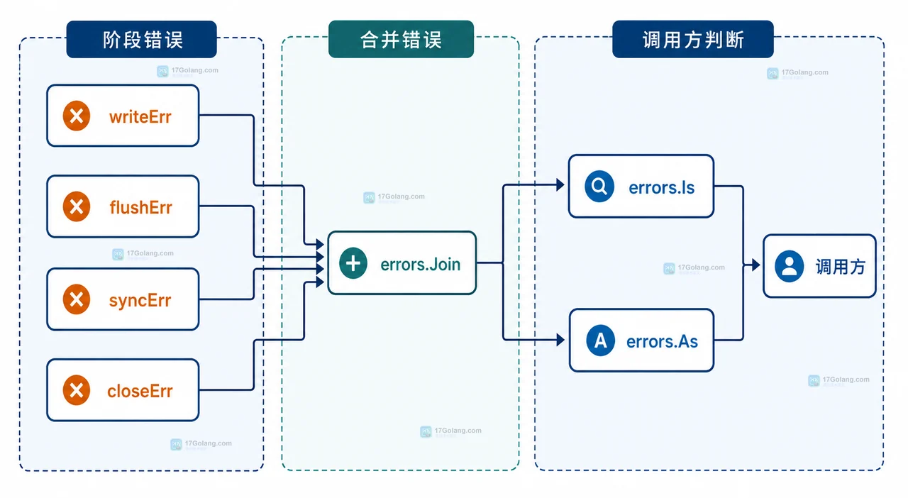 Go 文件 Close 报错为什么不能被前面的写入错误覆盖