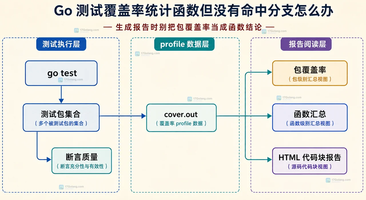 Go 测试覆盖率统计函数但没有命中分支怎么办