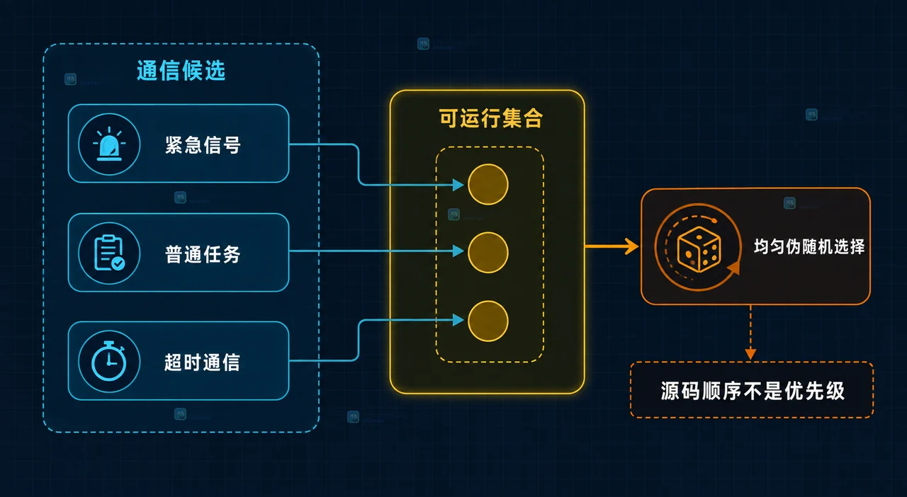 Go select 同时命中多个 case 时如何避免误判优先级