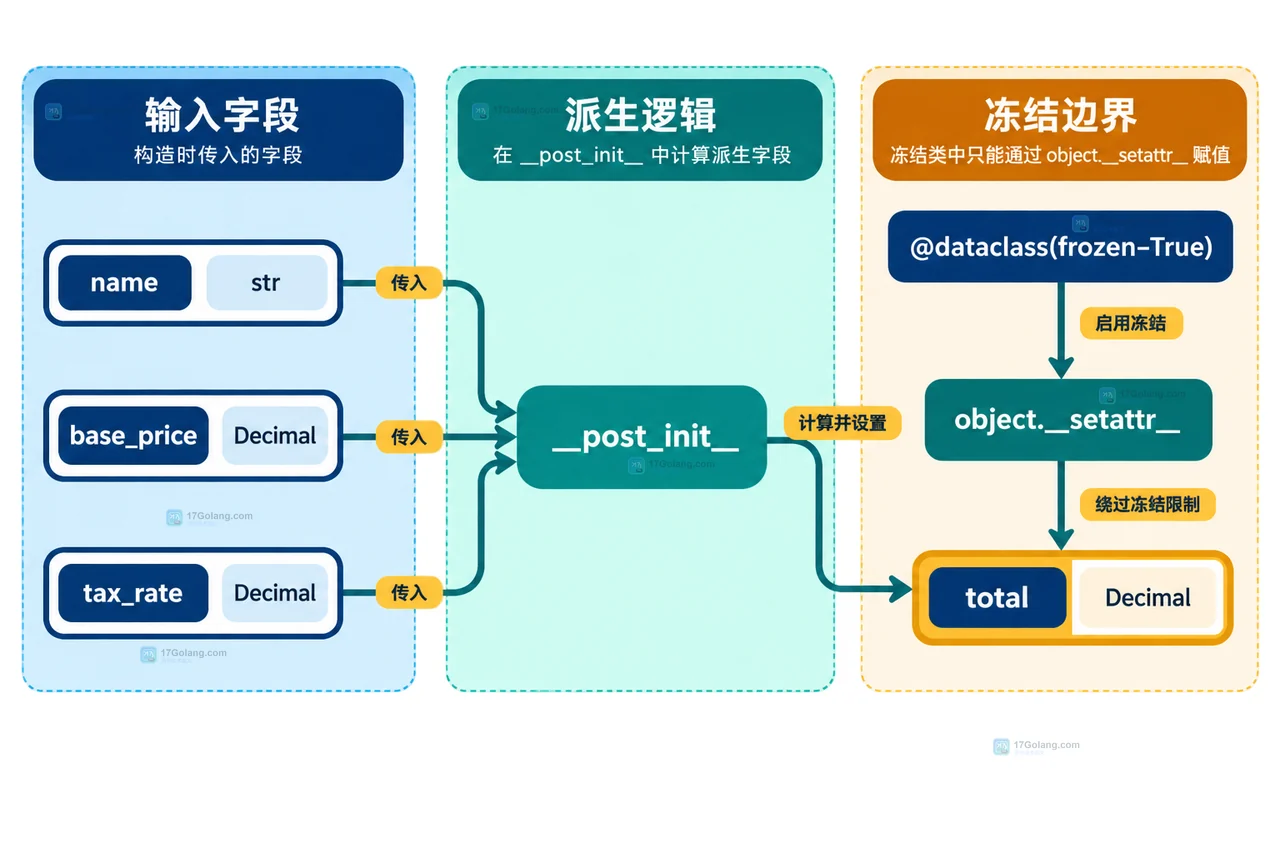 Python frozen dataclass 里怎么保存派生字段
